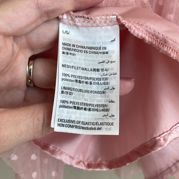 Epic Threads Tulle Pleated Tulle Polka Dot Balletcore Baby Pink Midi Skirt Large - Picture 5 of 8